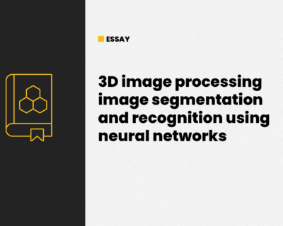 3D image processing image segmentation and recognition using neural networks